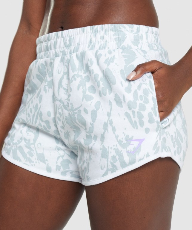 Blue Gymshark Animal Graphic Women's Shorts | US-12JTWAR