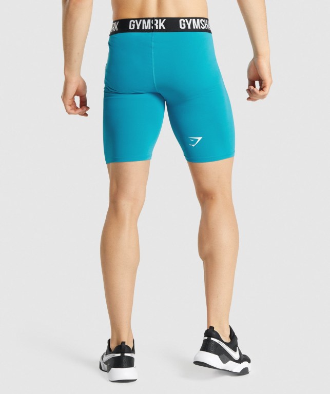 Blue Gymshark Element Baselayer Men's Shorts | US-73JKNOW