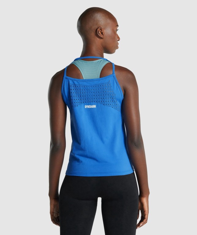 Blue Gymshark Energy Seamless Loose Women's Tank Tops | US-80ZGEBM