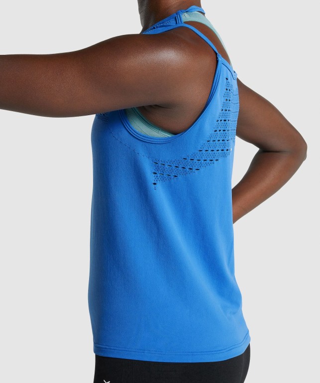 Blue Gymshark Energy Seamless Loose Women's Tank Tops | US-80ZGEBM