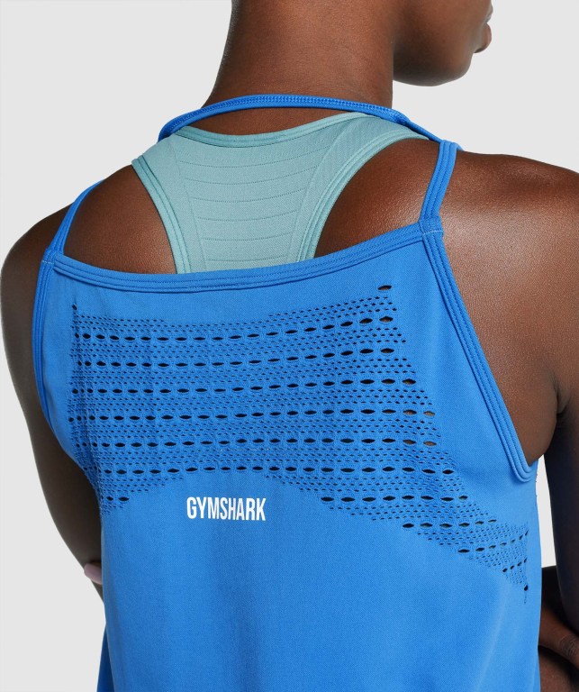 Blue Gymshark Energy Seamless Loose Women's Tank Tops | US-80ZGEBM