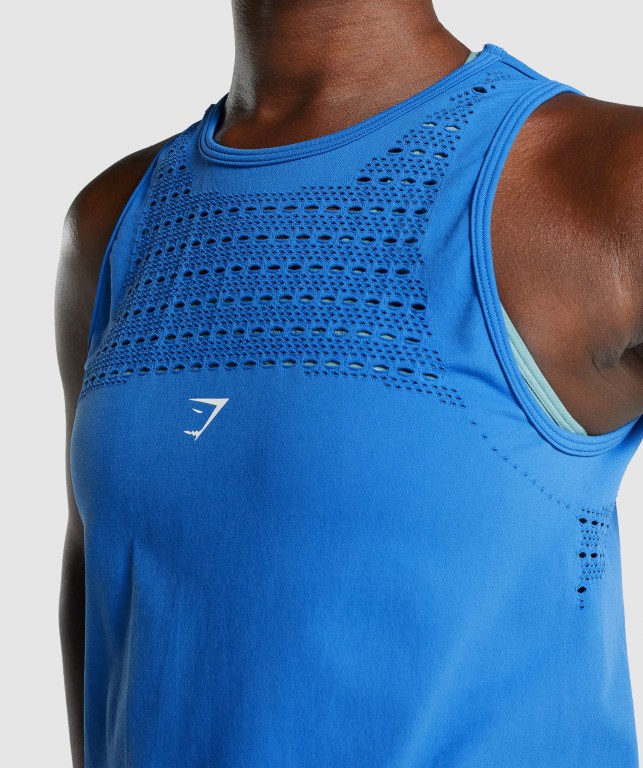 Blue Gymshark Energy Seamless Loose Women's Tank Tops | US-80ZGEBM