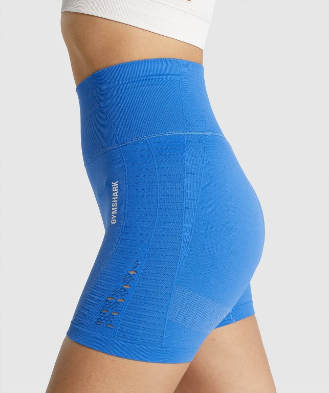 Blue Gymshark Energy Seamless Women's Shorts | US-65WJRFE