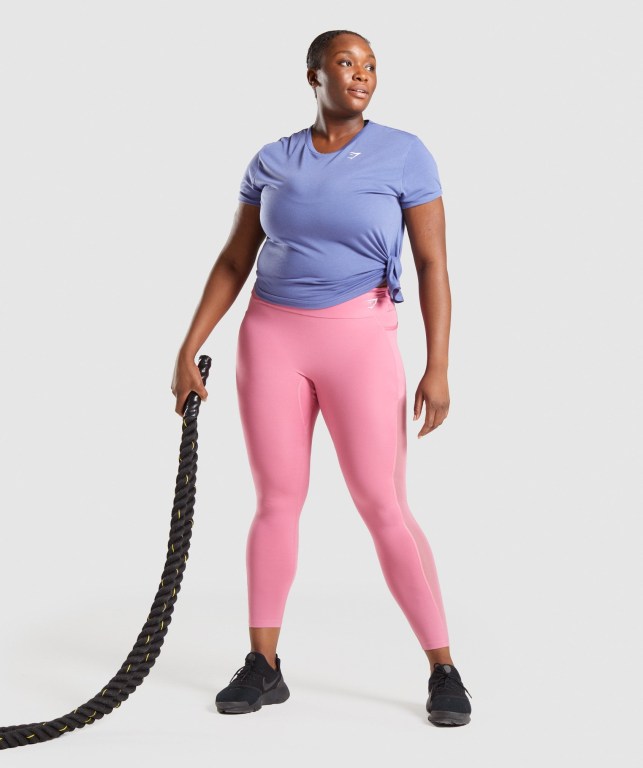 Blue Gymshark Essential Women's T Shirts | US-12HNCRI