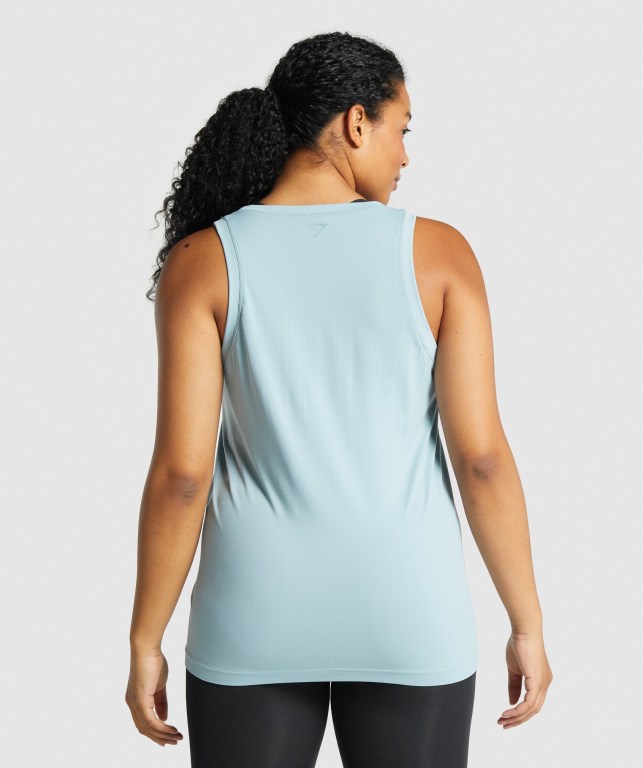 Blue Gymshark Fit Seamless Loose Women's Tank Tops | US-97KVOCM