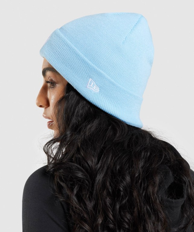 Blue Gymshark New Era Legacy Cuff Knit Women's Headwear | US-25ALNFB