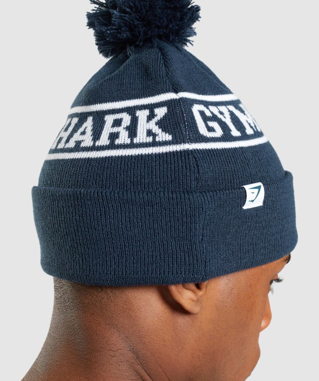 Blue Gymshark New Era Tab Beanie Men's Headwear | US-27JZFXA