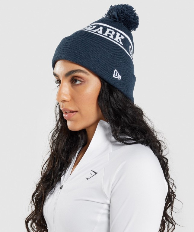 Blue Gymshark New Era Tab Beanie Men's Headwear | US-27JZFXA