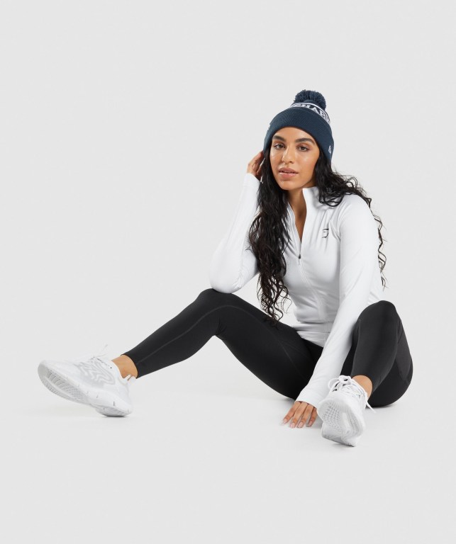 Blue Gymshark New Era Tab Beanie Women's Headwear | US-28INXRB