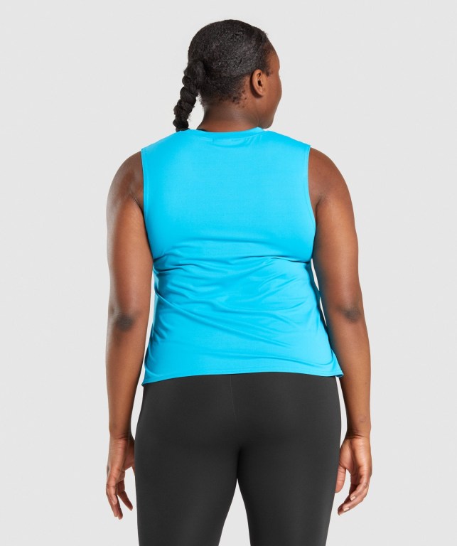 Blue Gymshark Training Midi Women's Tank Tops | US-43GJMAP