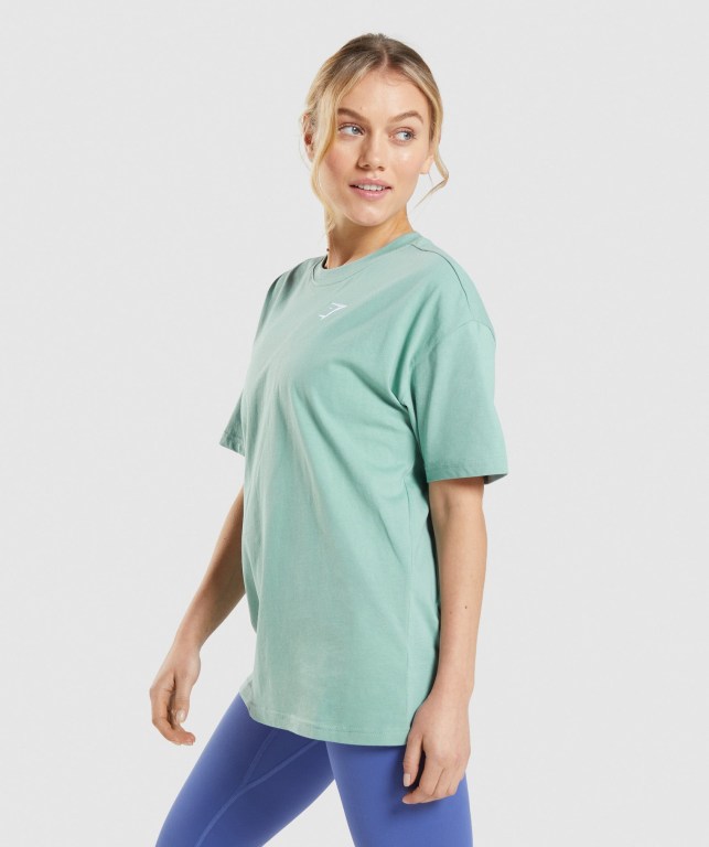 Blue Gymshark Training Oversized Women's T Shirts | US-64WLJKR