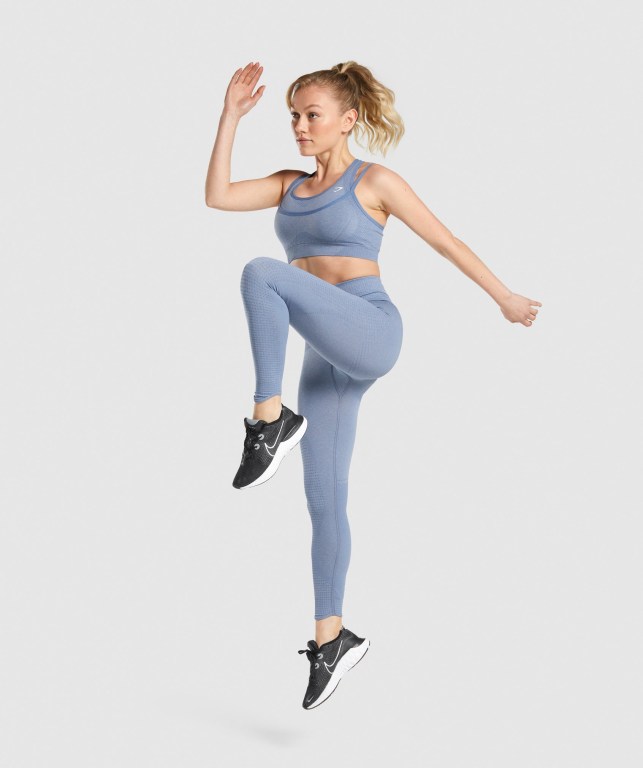 Blue Gymshark Vital Rise Seamless High Waisted Women's Leggings | US-28JSGDU