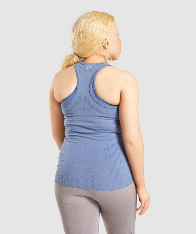 Blue Gymshark Vital Seamless 2.0 Women's Tank Tops | US-43KDFIL