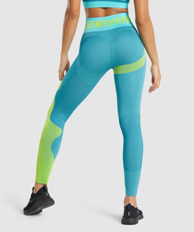 Blue Gymshark WTFlex Seamless High Waisted Women's Leggings | US-68ODFLQ