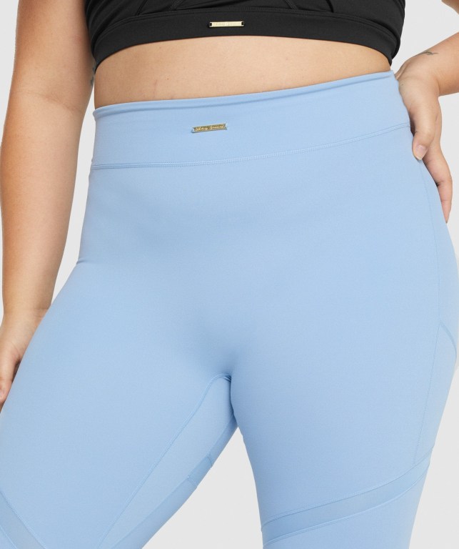 Blue Gymshark Whitney Mesh High Waisted Women's Leggings | US-48UFYNM