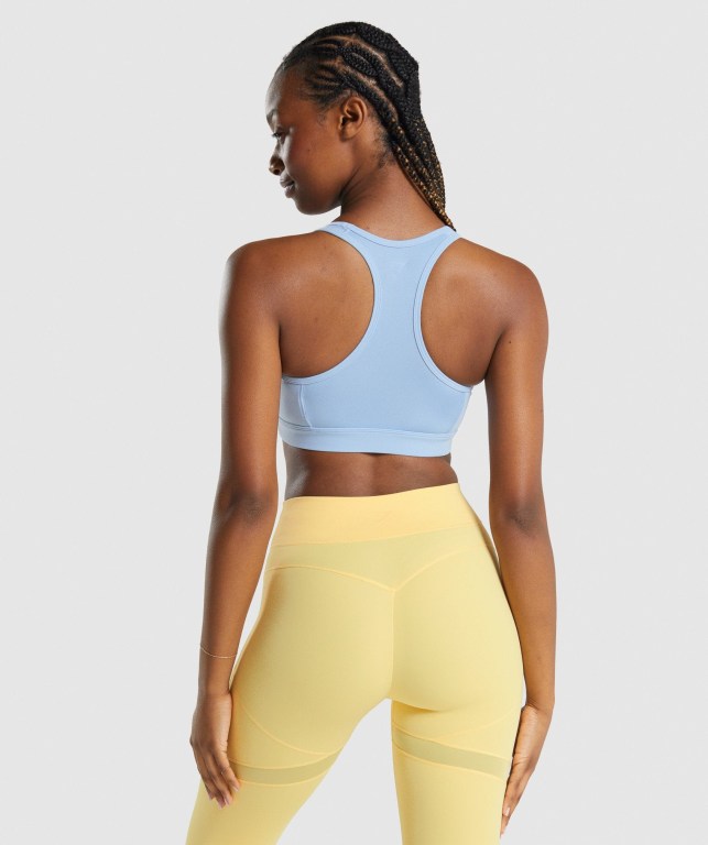 Blue Gymshark Whitney Mesh Women's Sports Bra | US-92QABFL