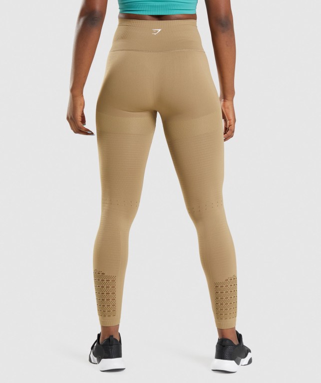 Brown Gymshark Energy Seamless High Waisted Women's Leggings | US-39NDCQU