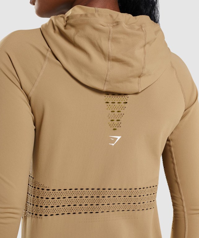 Brown Gymshark Energy Seamless Women's Hoodies | US-18RBJLI