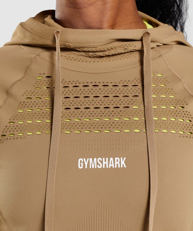 Brown Gymshark Energy Seamless Women's Hoodies | US-18RBJLI