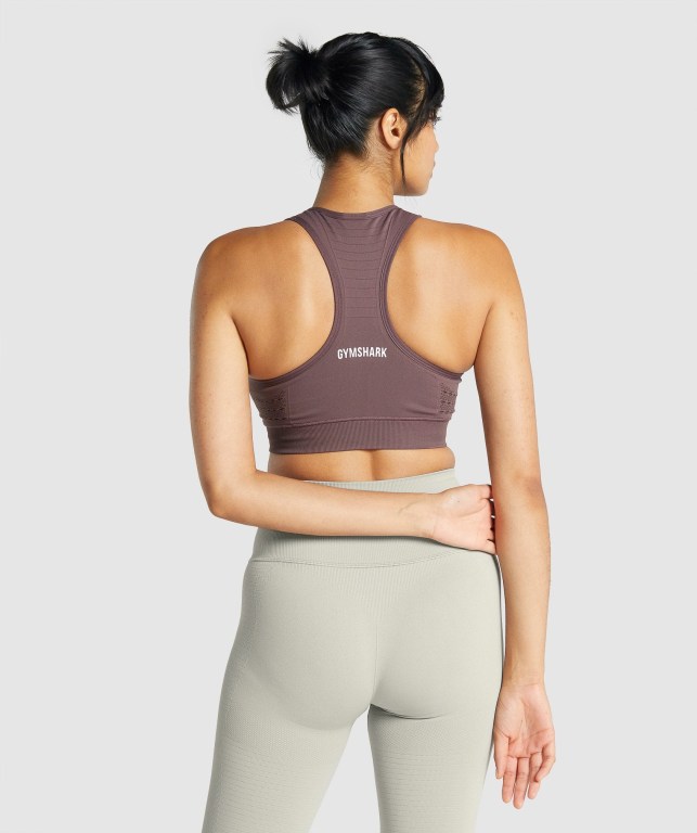 Brown Gymshark Energy Seamless Women's Sports Bra | US-98QJKUV