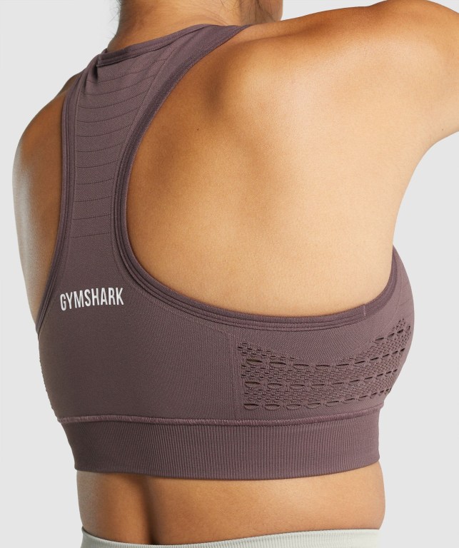 Brown Gymshark Energy Seamless Women's Sports Bra | US-98QJKUV