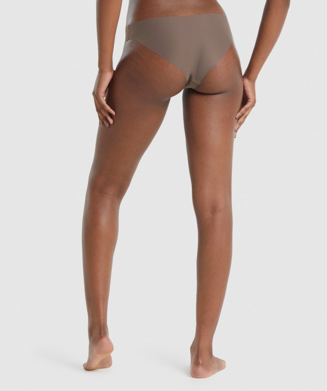 Brown Gymshark No VPL Bikini Brief Women's Underwear | US-38GCJQI