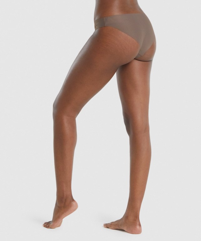 Brown Gymshark No VPL Bikini Brief Women's Underwear | US-38GCJQI