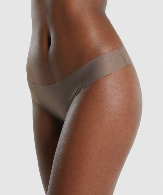 Brown Gymshark No VPL Bikini Brief Women's Underwear | US-38GCJQI