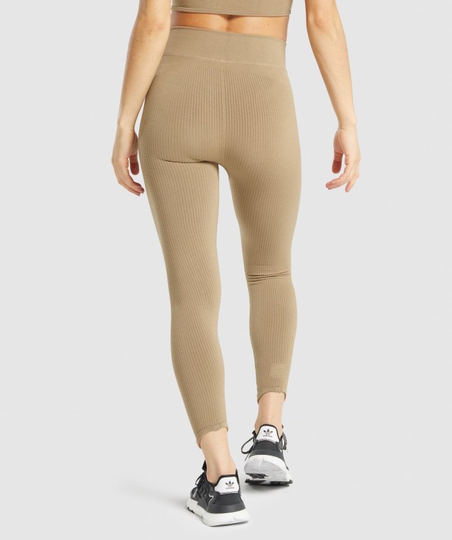 Brown Gymshark Pause Seamless High Waisted Women's Leggings | US-37RIPYD