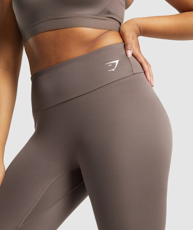 Brown Gymshark Training 7/8 High Waisted Women's Leggings | US-79HSDTN