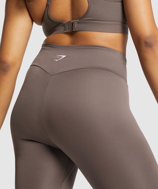 Brown Gymshark Training 7/8 High Waisted Women's Leggings | US-79HSDTN