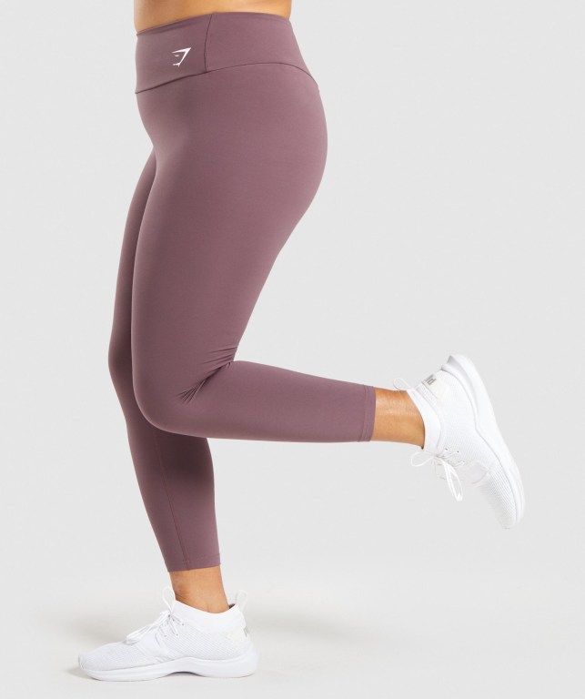 Brown Gymshark Training 7/8 High Waisted Women's Leggings | US-93NHUCB