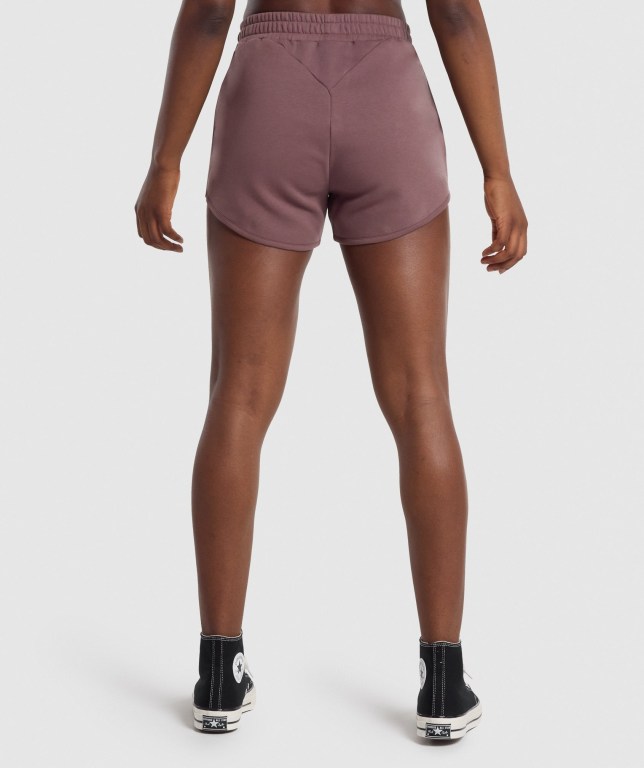 Brown Gymshark Training Sweat Women's Shorts | US-97DRZMA