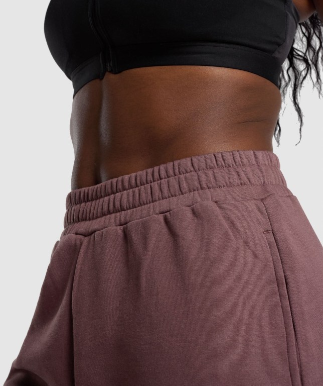 Brown Gymshark Training Sweat Women's Shorts | US-97DRZMA