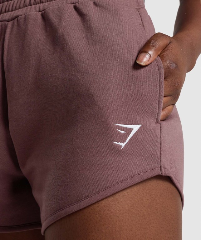 Brown Gymshark Training Sweat Women's Shorts | US-97DRZMA