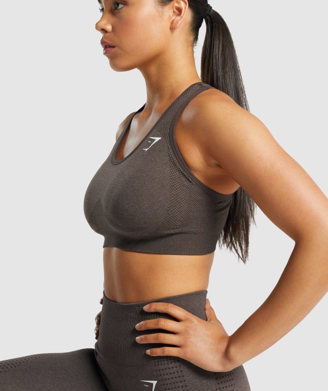 Brown Gymshark Vital Seamless 2.0 Women's Sports Bra | US-93MPNRI