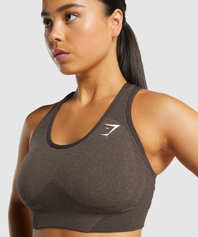 Brown Gymshark Vital Seamless 2.0 Women's Sports Bra | US-93MPNRI