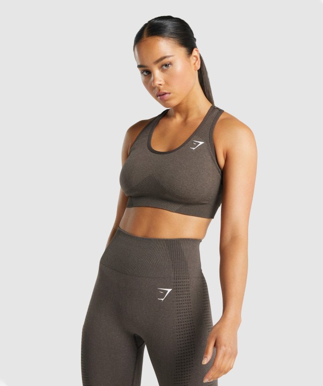 Brown Gymshark Vital Seamless 2.0 Women\'s Sports Bra | US-93MPNRI