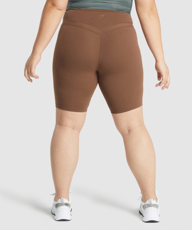 Brown Gymshark Whitney Cycling Women's Shorts | US-18TXCLR