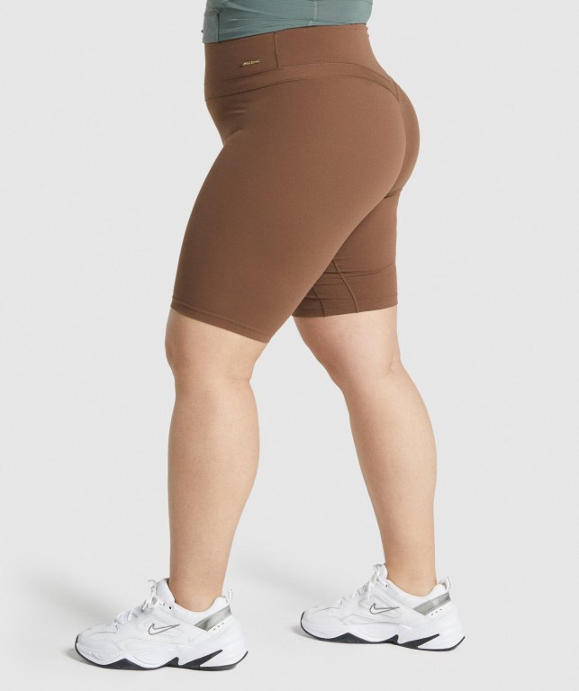 Brown Gymshark Whitney Cycling Women's Shorts | US-18TXCLR