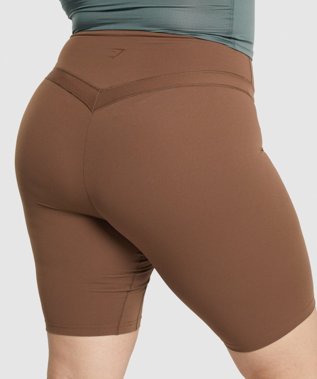 Brown Gymshark Whitney Cycling Women's Shorts | US-18TXCLR