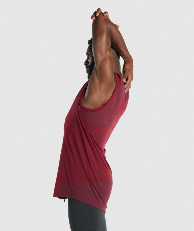 Burgundy Gymshark 315 Men's Tank Tops | US-18JYOPU