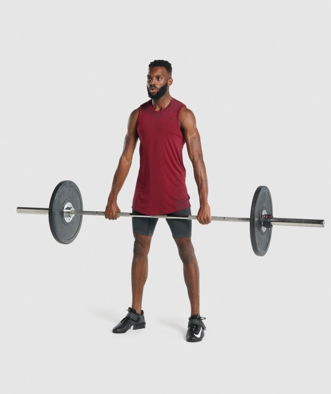 Burgundy Gymshark 315 Men's Tank Tops | US-18JYOPU