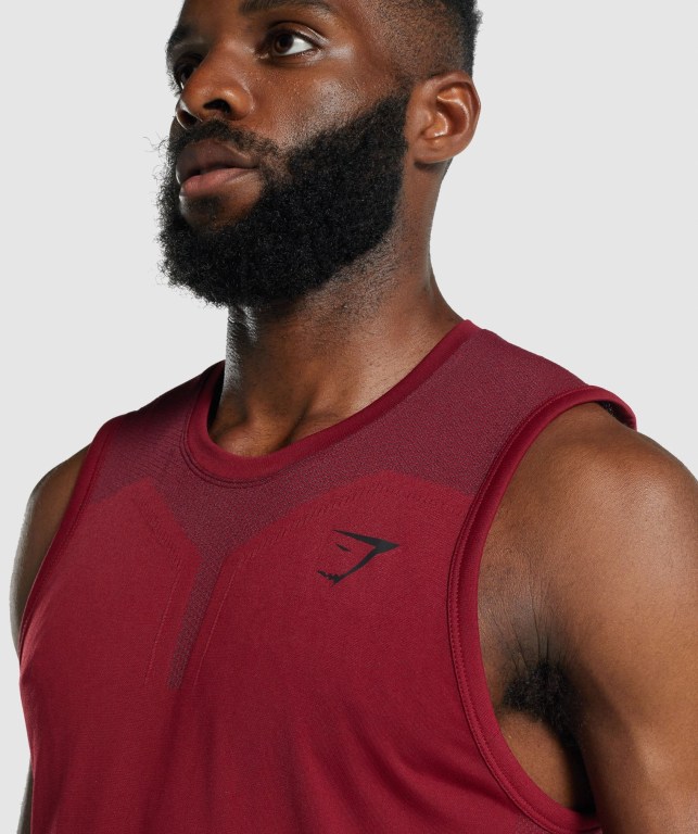 Burgundy Gymshark 315 Men's Tank Tops | US-18JYOPU