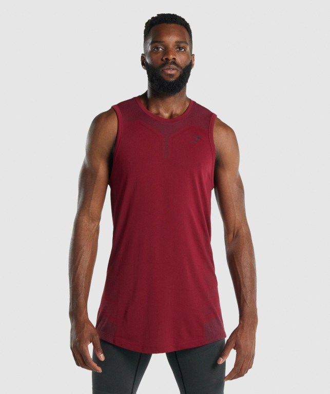 Burgundy Gymshark 315 Men\'s Tank Tops | US-18JYOPU