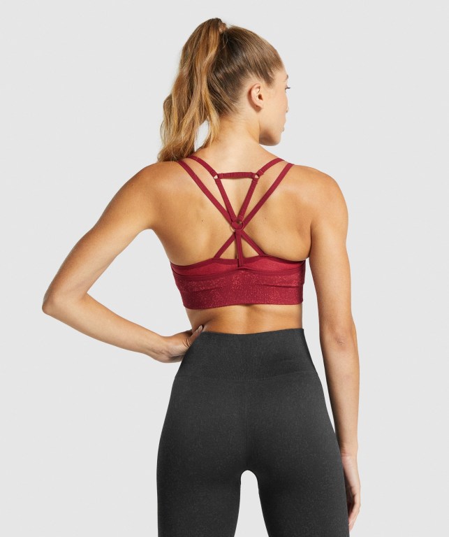 Burgundy Gymshark Adapt Fleck Seamless Women's Sports Bra | US-67ZWVPK