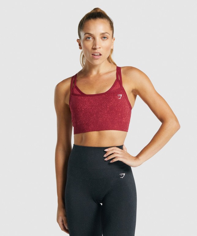 Burgundy Gymshark Adapt Fleck Seamless Women\'s Sports Bra | US-67ZWVPK