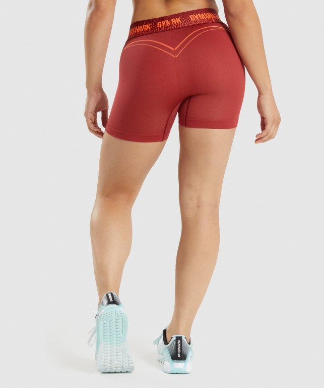 Burgundy Gymshark Apex Seamless Low Rise Women's Shorts | US-09PSDVR