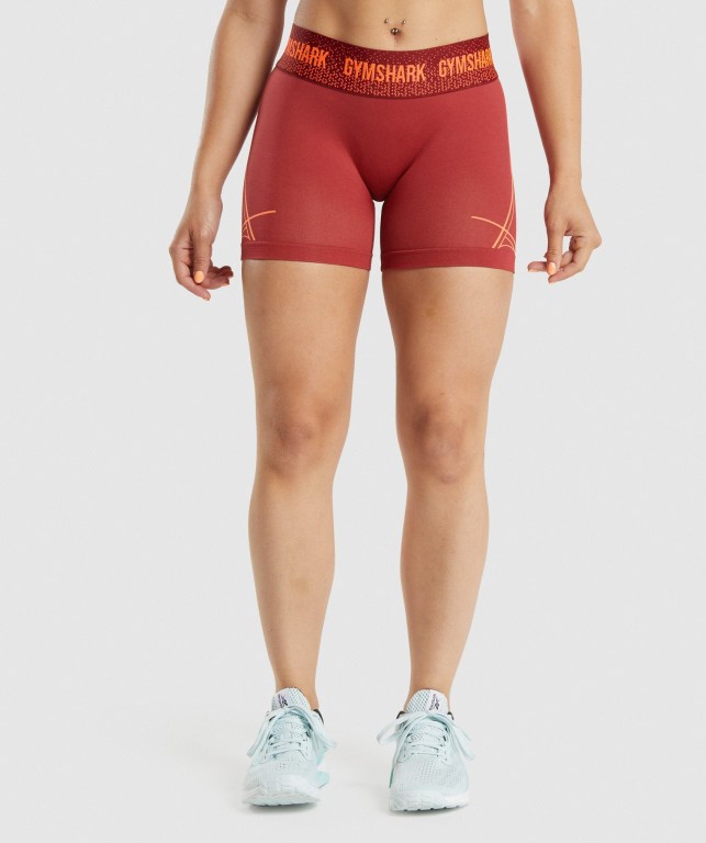 Burgundy Gymshark Apex Seamless Low Rise Women\'s Shorts | US-09PSDVR