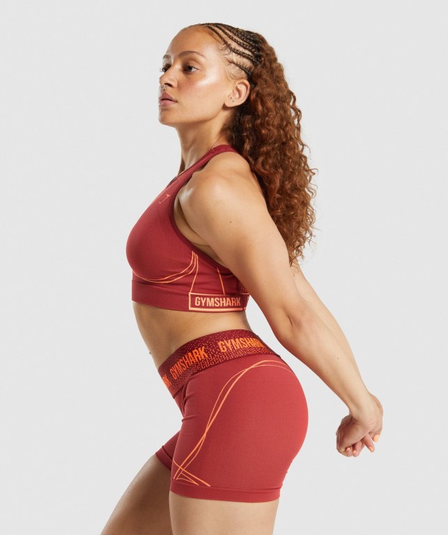 Burgundy Gymshark Apex Seamless Women's Sports Bra | US-19SWNYL